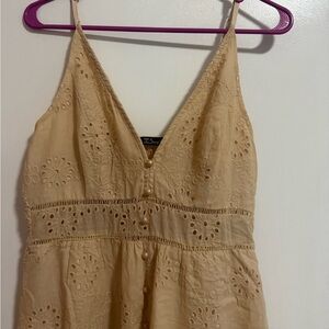 Simple Cream Textured Dress